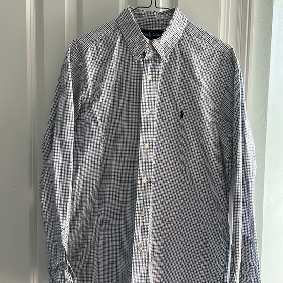 Polo Ralph Lauren 16 | Large white, black and blue button down long sleeve - Picture 1 of 5
